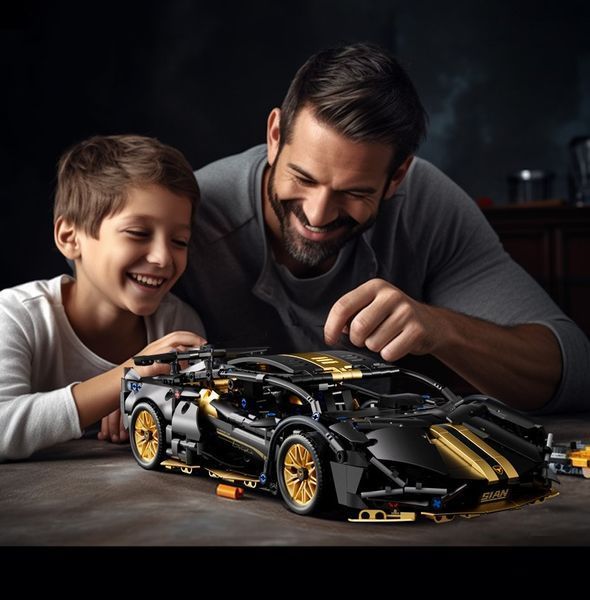 Машинка конструктор Lamba Black 1190 деталей 1000207 фото