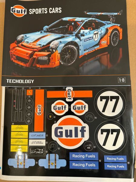 Конструктор машинка Porsche GT3 Gulf Technic, 2863 деталей, совместимый с LEGO, технический набор 1000235 фото