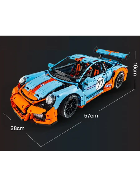Конструктор машинка Porsche GT3 Gulf Technic, 2863 деталей, совместимый с LEGO, технический набор 1000235 фото