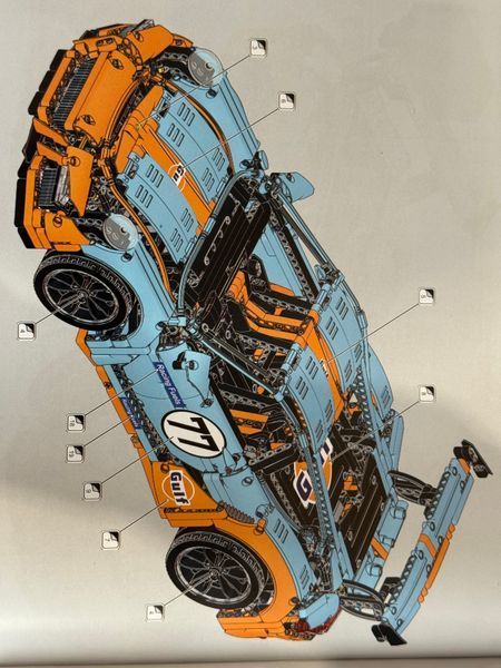 Конструктор машинка Porsche GT3 Gulf Technic, 2863 деталей, совместимый с LEGO, технический набор 1000235 фото