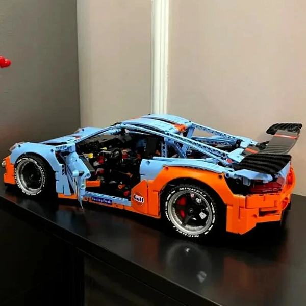 Конструктор машинка Porsche GT3 Gulf Technic, 2863 деталей, совместимый с LEGO, технический набор 1000235 фото
