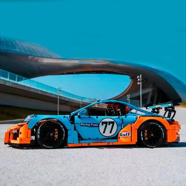 Конструктор машинка Porsche GT3 Gulf Technic, 2863 деталей, совместимый с LEGO, технический набор 1000235 фото