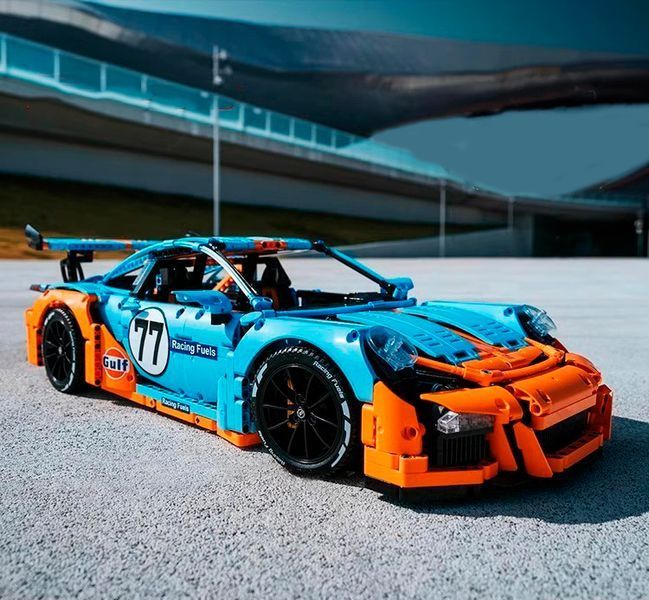 Конструктор машинка Porsche GT3 Gulf Technic, 2863 деталей, совместимый с LEGO, технический набор 1000235 фото