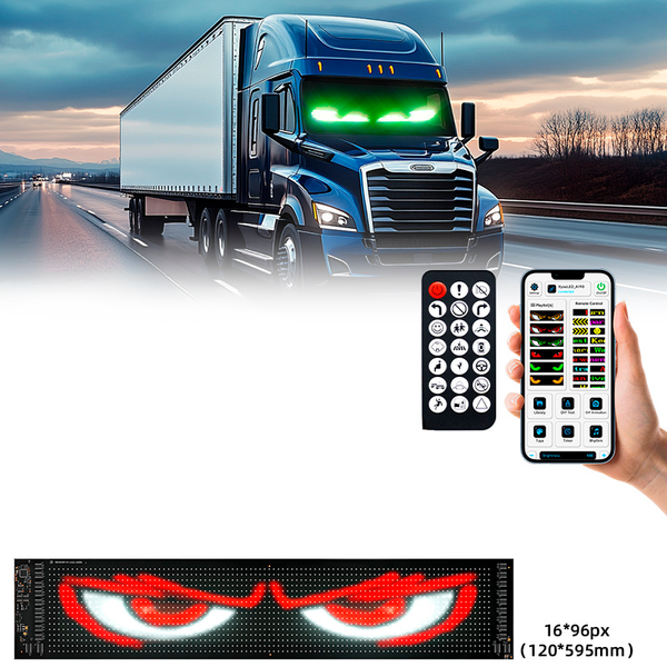 Гибкий автомобильный LED-экран 120x595 мм (16x96 px) с Bluetooth-управлением и пультом ДУ 1000244 фото