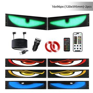 Гибкий автомобильный LED-экран 120x595 мм (16x96 px). Комплект 2шт, с Bluetooth-управлением и пультом ДУ 1000244-1 фото